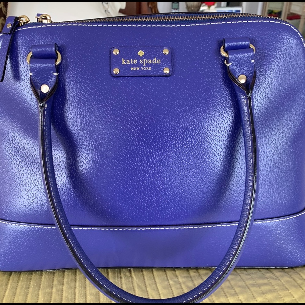 Kate Spade, leather, purple, dome handbag